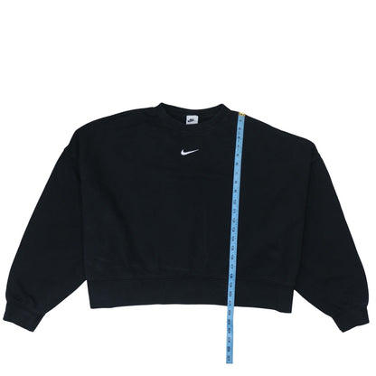 Nike Women Black XL Pullover Sweatshirt Crew Neck Logo Sportswear
