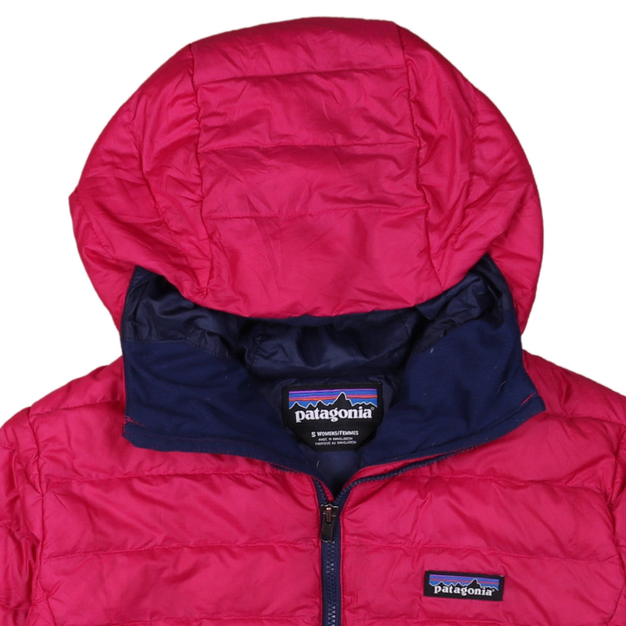 Patagonia Womens Pink Hooded Puffer Jacket Small - Lightweight Insulated