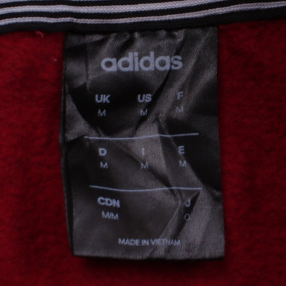 Adidas Men's Red Pullover Hoodie Medium Regular Fit Fleece