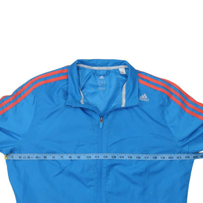 Adidas Women Blue XL Windbreaker Running Jacket ClimaProof Zip Lightweight