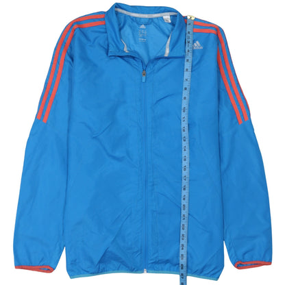 Adidas Women Blue XL Windbreaker Running Jacket ClimaProof Zip Lightweight