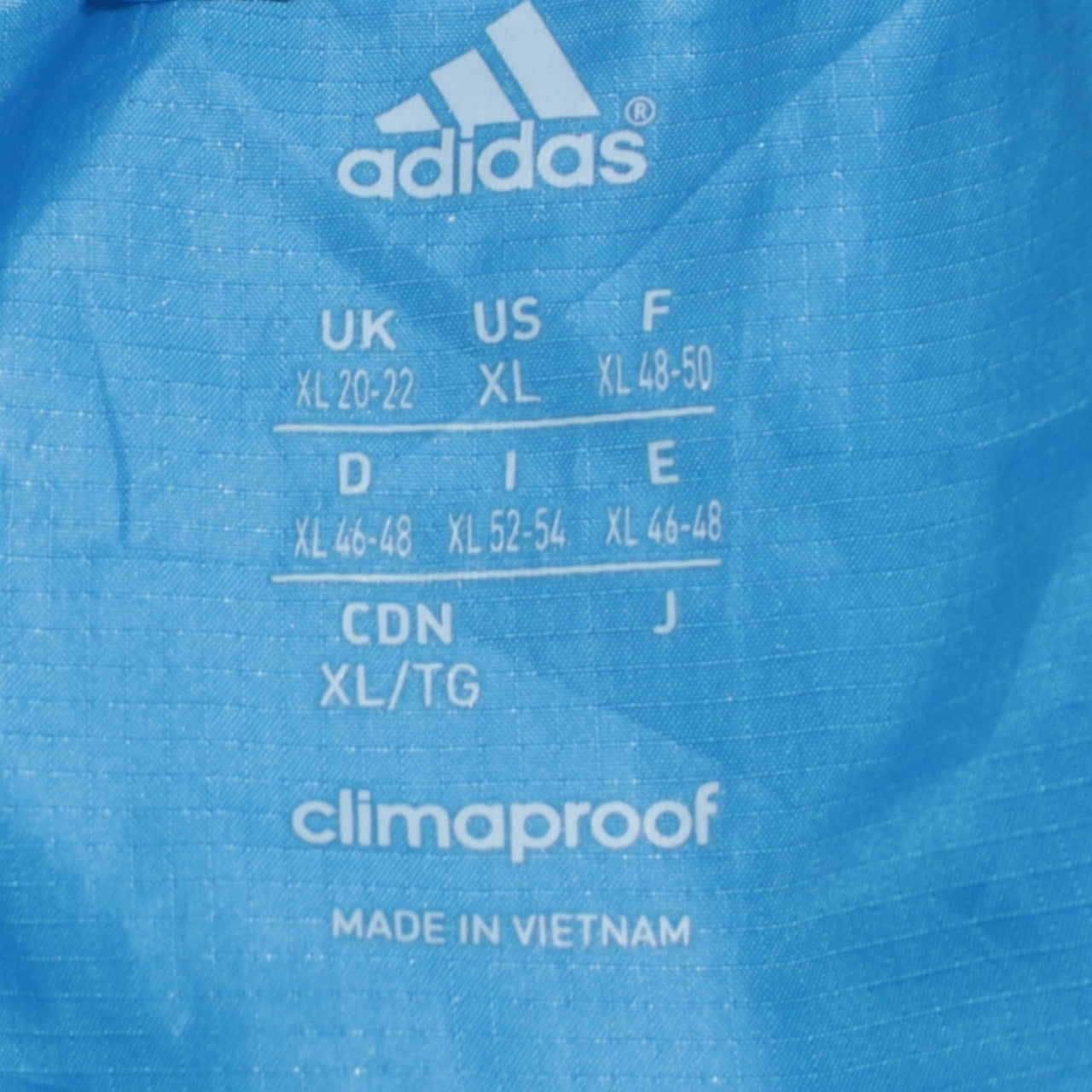 Adidas Women Blue XL Windbreaker Running Jacket ClimaProof Zip Lightweight