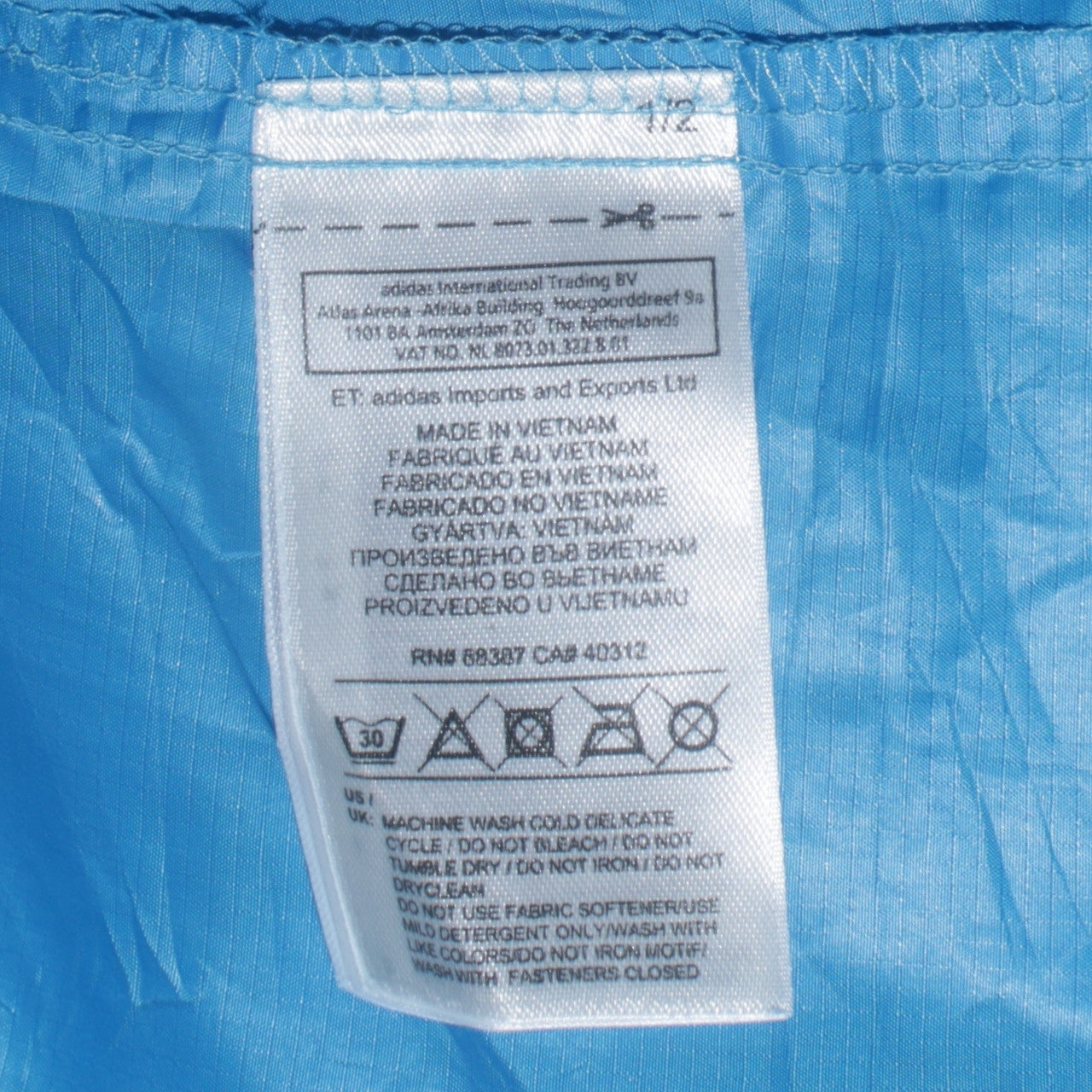 Adidas Women Blue XL Windbreaker Running Jacket ClimaProof Zip Lightweight
