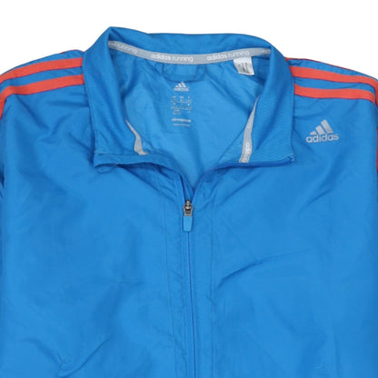 Adidas Women Blue XL Windbreaker Running Jacket ClimaProof Zip Lightweight