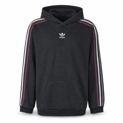 Adidas Men Black Hoodie Medium Pullover Cotton Blend Casual