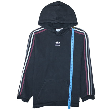 Adidas Men Black Hoodie Medium Pullover Cotton Blend Casual