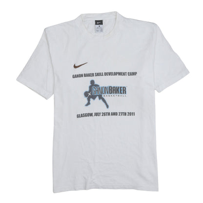 Nike Men's White Medium Ganon Baker Basketball Graphic T-Shirt