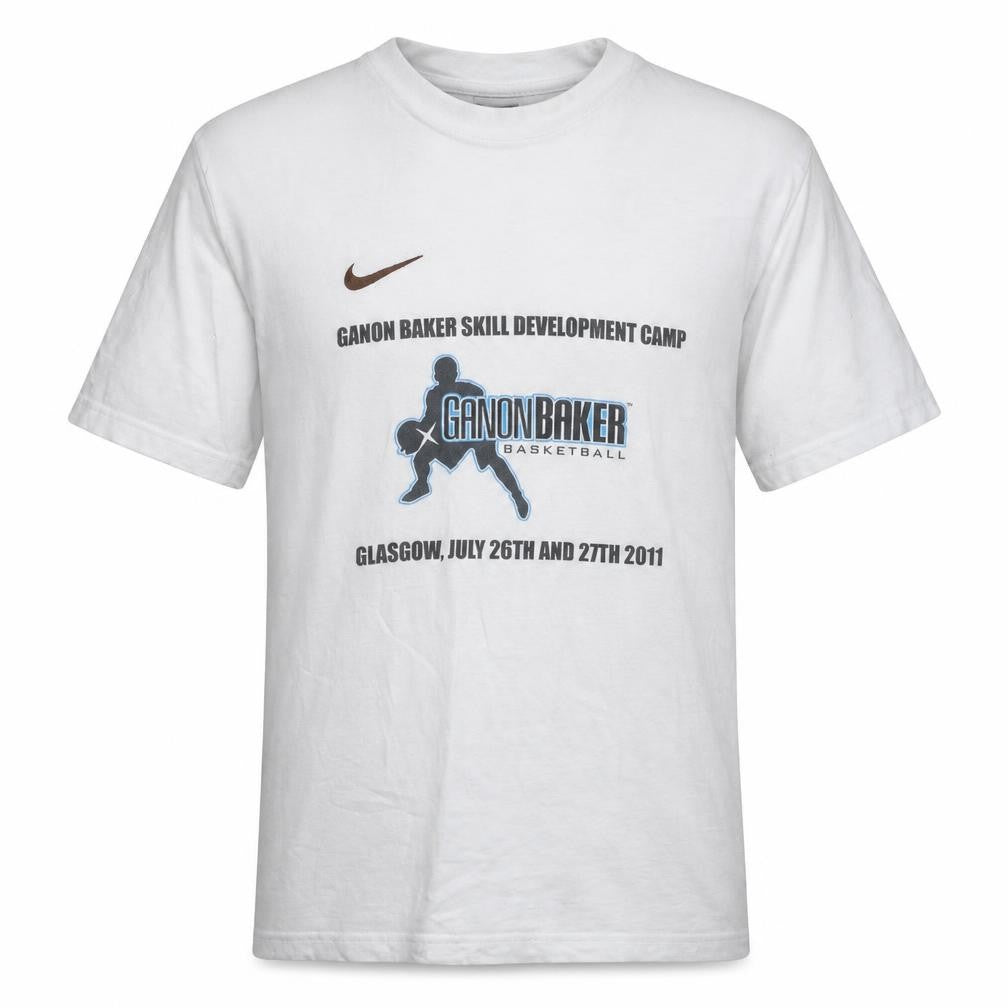 Nike Men's White Medium Ganon Baker Basketball Graphic T-Shirt