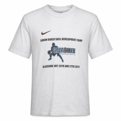 Nike Men's White Medium Ganon Baker Basketball Graphic T-Shirt