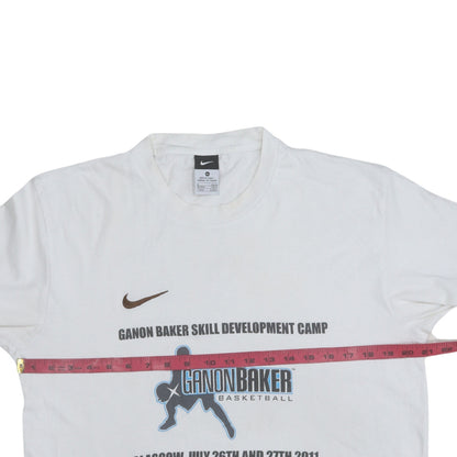 Nike Men's White Medium Ganon Baker Basketball Graphic T-Shirt