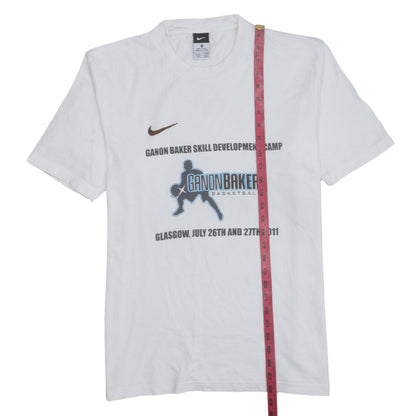 Nike Men's White Medium Ganon Baker Basketball Graphic T-Shirt