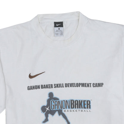 Nike Men's White Medium Ganon Baker Basketball Graphic T-Shirt