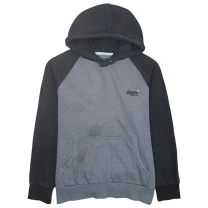 Superdry Men’s Grey & Black Pullover Hoodie 3XL Regular Fit