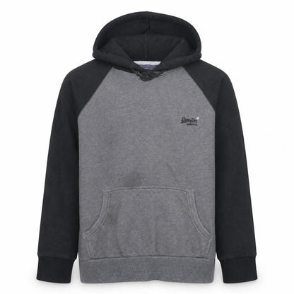Superdry Men’s Grey & Black Pullover Hoodie 3XL Regular Fit