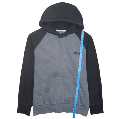 Superdry Men’s Grey & Black Pullover Hoodie 3XL Regular Fit