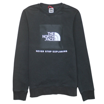 The North Face Boys Black Pullover Sweatshirt L Graphic Logo Crew Neck