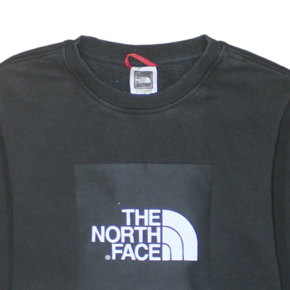 The North Face Boys Black Pullover Sweatshirt L Graphic Logo Crew Neck