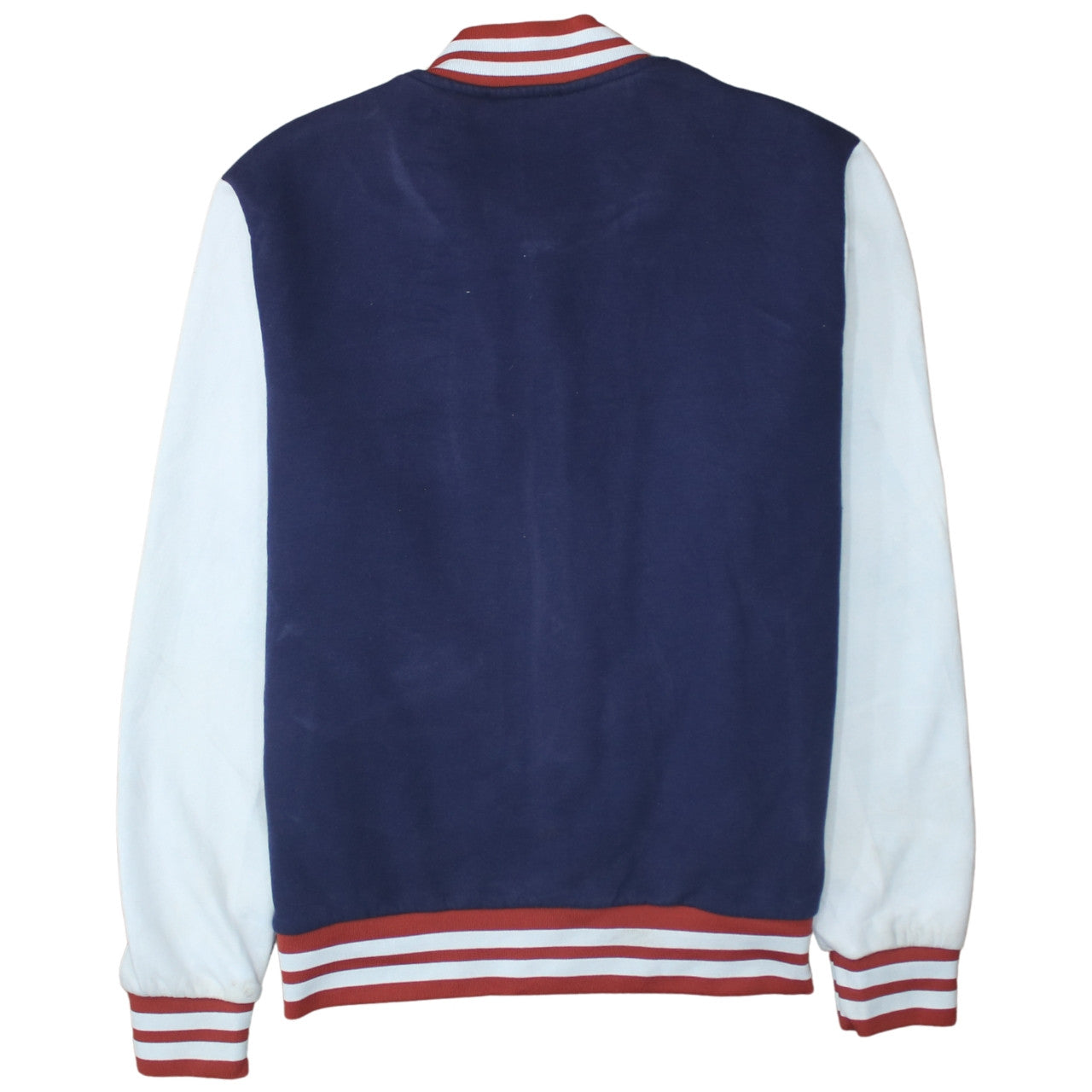 Primark Men's Blue Varsity Jacket Size L Cotton Blend Snap Front
