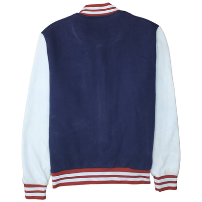 Primark Men's Blue Varsity Jacket Size L Cotton Blend Snap Front