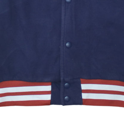 Primark Men's Blue Varsity Jacket Size L Cotton Blend Snap Front