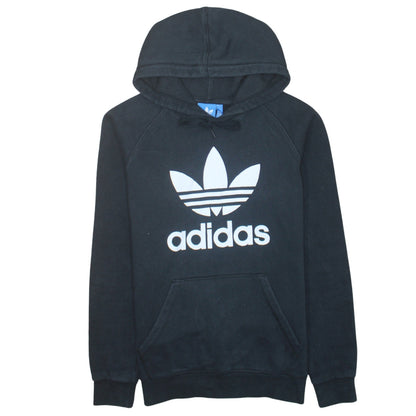 Adidas Men's Black Pullover Hoodie Size M Regular Fit Fleece Logo Sweatshirt