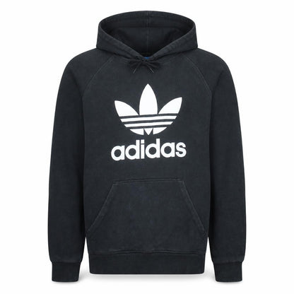 Adidas Men's Black Pullover Hoodie Size M Regular Fit Fleece Logo Sweatshirt