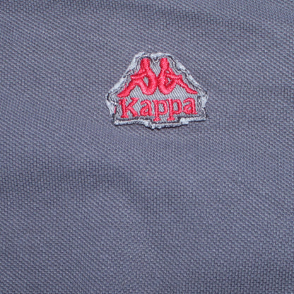 Kappa Men's Grey X-Large Polo Shirt with Red Trim Embroidered Logo