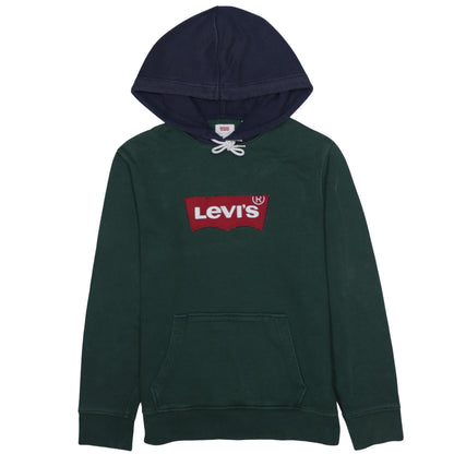 Levi’s Mens Green & Navy Pullover Hoodie S Logo Sweatshirt