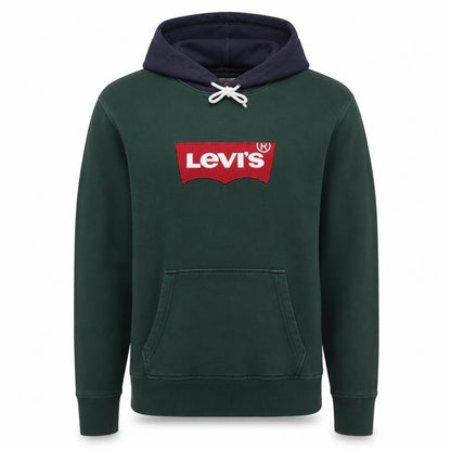 Levi’s Mens Green & Navy Pullover Hoodie S Logo Sweatshirt