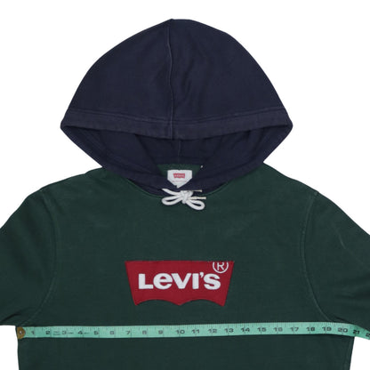 Levi’s Mens Green & Navy Pullover Hoodie S Logo Sweatshirt