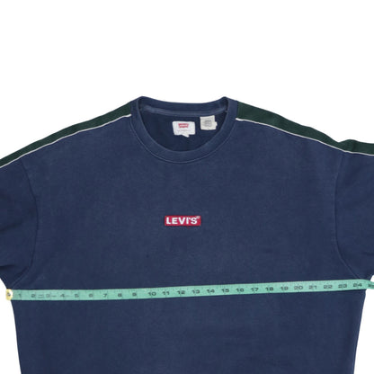 Levi's Men's Blue Crew Neck Logo Pullover Sweatshirt Size M