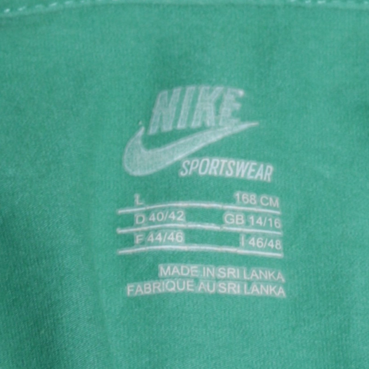 Nike Womens Green Pullover Hoodie Size 14/16 Cotton Sportswear