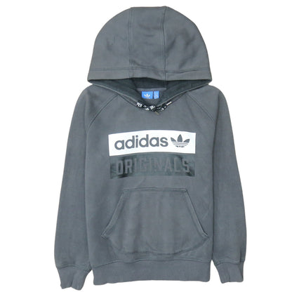 Adidas Originals Womens Grey Pullover Hoodie M Logo Graphic Print