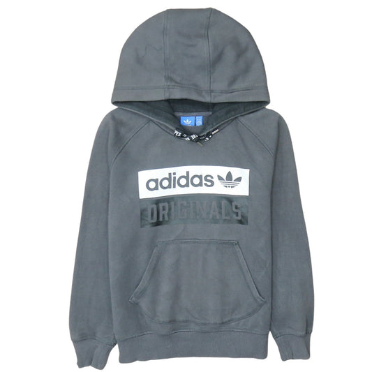 Adidas Originals Womens Grey Pullover Hoodie M Logo Graphic Print