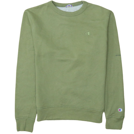 Champion Men's Green Crew Neck Fleece Sweatshirt Size S Regular Fit
