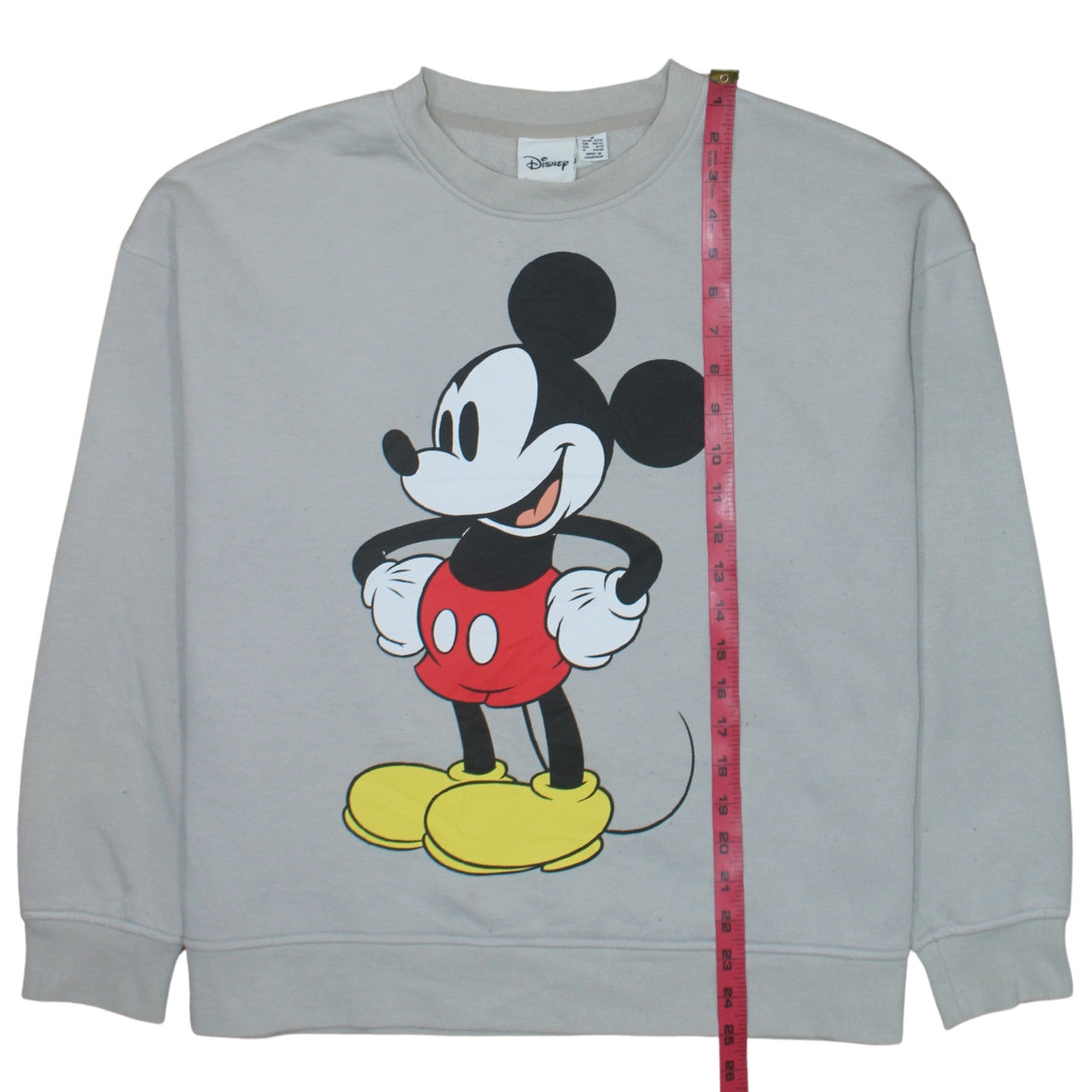 Disney Women Grey Mickey Mouse Crew Neck Sweatshirt Size 12/14