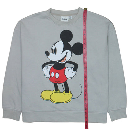 Disney Women Grey Mickey Mouse Crew Neck Sweatshirt Size 12/14