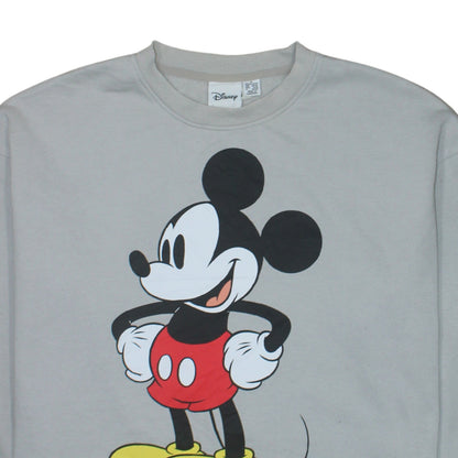 Disney Women Grey Mickey Mouse Crew Neck Sweatshirt Size 12/14