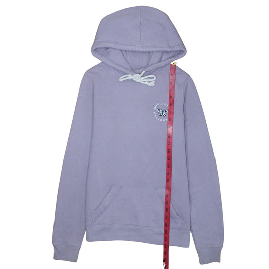 Hollister Women’s Lilac Pullover Hoodie XS Cotton Blend Butterfly Logo