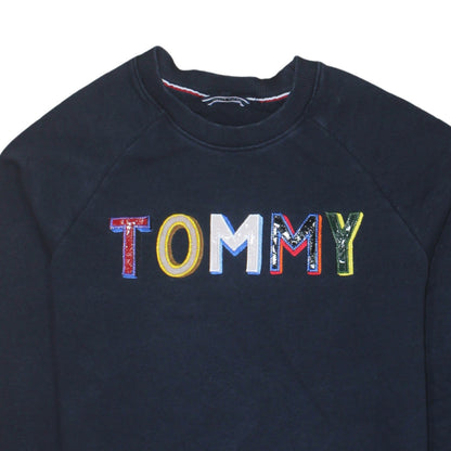 Tommy Hilfiger Women's Navy Blue Pullover Sweatshirt M Embroidered Logo
