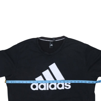 Adidas Men's Black XL Crew Neck Logo Pullover Sweatshirt