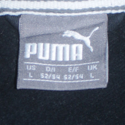 Puma Men’s Black Full Zip Hoodie L Logo Sports Fleece