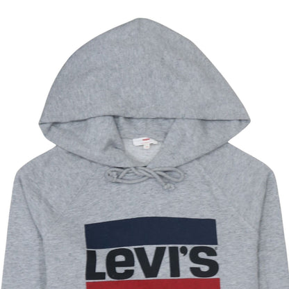 Levi's Men's Grey Pullover Hoodie XS Logo Graphic Fleece Sweatshirt