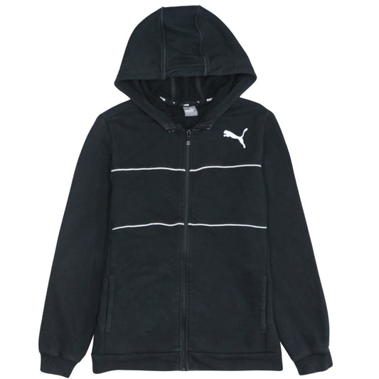 Puma Boys Black Full Zip Hoodie 13-14 Years Fleece Sportswear