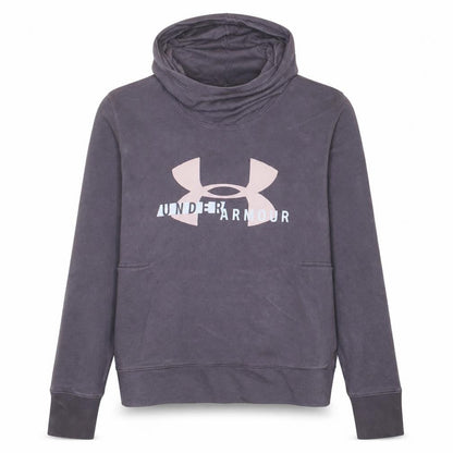 Under Armour Womens Grey Hoodie Size XL Loose Fit Logo Pullover
