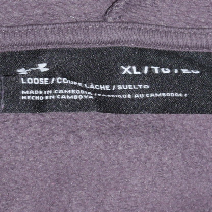 Under Armour Womens Grey Hoodie Size XL Loose Fit Logo Pullover