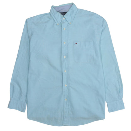 Tommy Hilfiger Men's Blue Button-Down Cotton Casual Shirt M