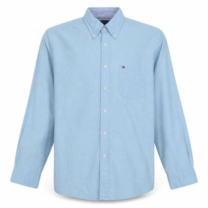 Tommy Hilfiger Men's Blue Button-Down Cotton Casual Shirt M