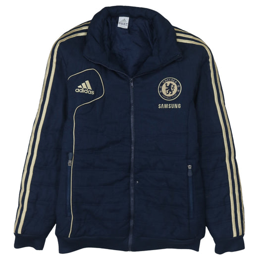 Adidas Men’s Blue Chelsea FC Bomber Jacket Size L Football Style