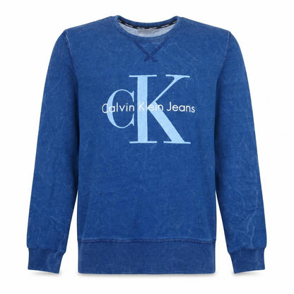 Calvin Klein Jeans Men's Blue Logo Crew Neck Sweatshirt Size S